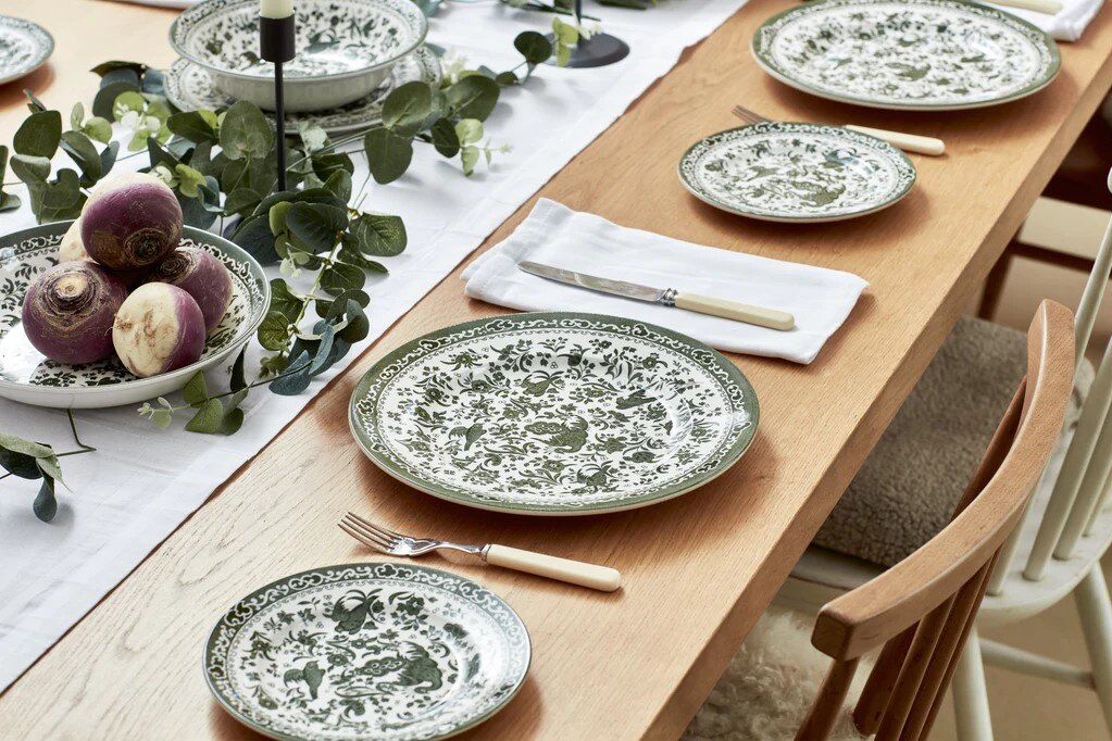 Green Regal Peacock Burleigh Pottery