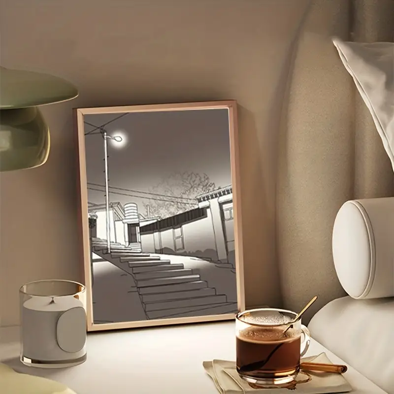 Luminous Painting Decoration The Art of LED Glowing Photo Frame,3 Color Lighting Acrylic Desktop  