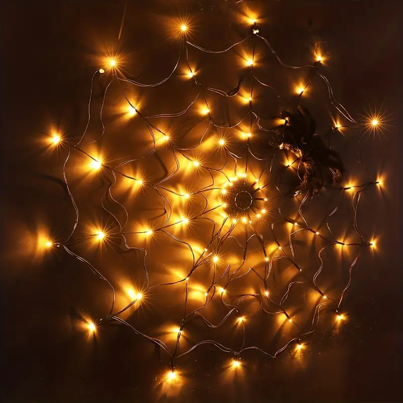  Halloween Spider🕷️ Web Lights💡