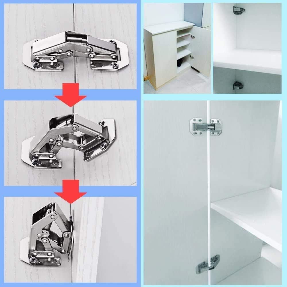 90 Degree Soft Close Surface Mount Spring Hinges,  No Pre-drilled