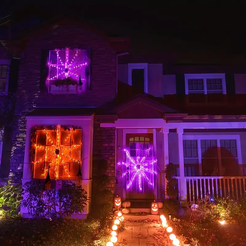  Halloween Spider🕷️ Web Lights💡
