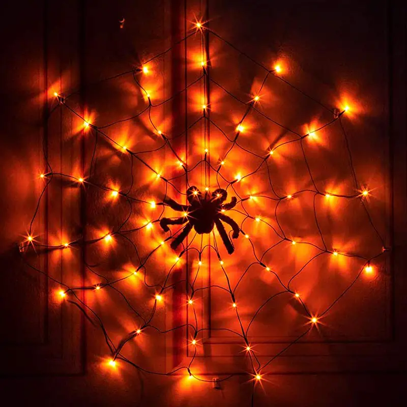  Halloween Spider🕷️ Web Lights💡