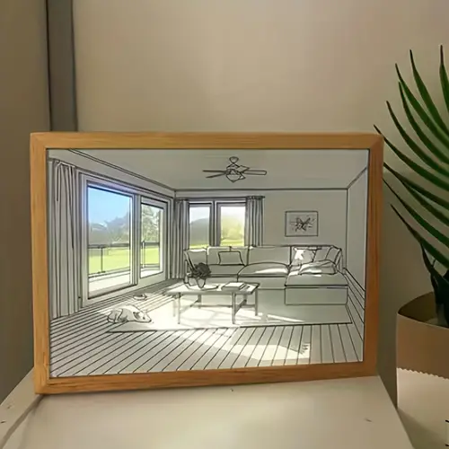 Luminous Painting Decoration The Art of LED Glowing Photo Frame,3 Color Lighting Acrylic Desktop  