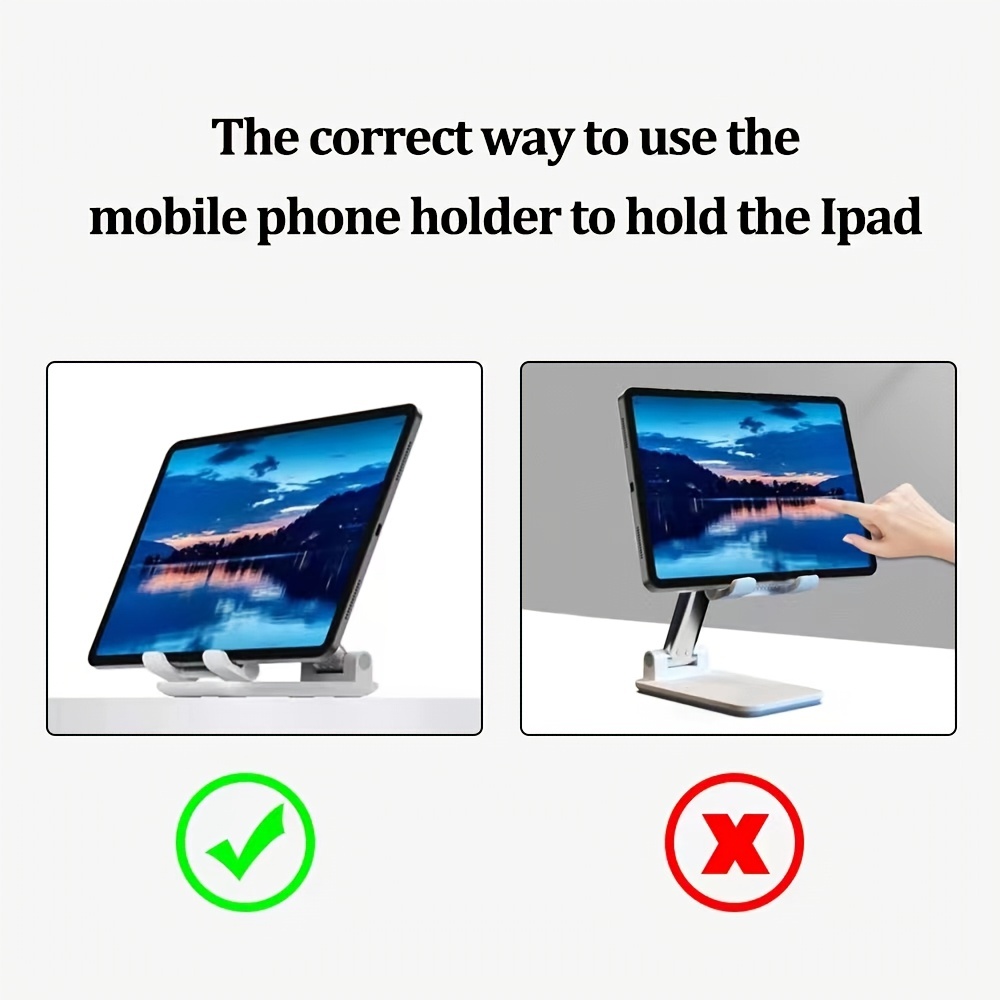 Foldable Mobile Phone Tablet Stand Holder, Angle Height Adjustable For Apple Android Smartphone E-Reader Tablet