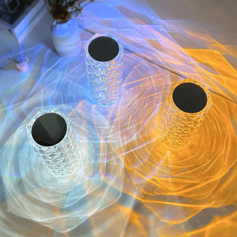 16 Colors Rose Rays Crystal Diamond Table Lamp