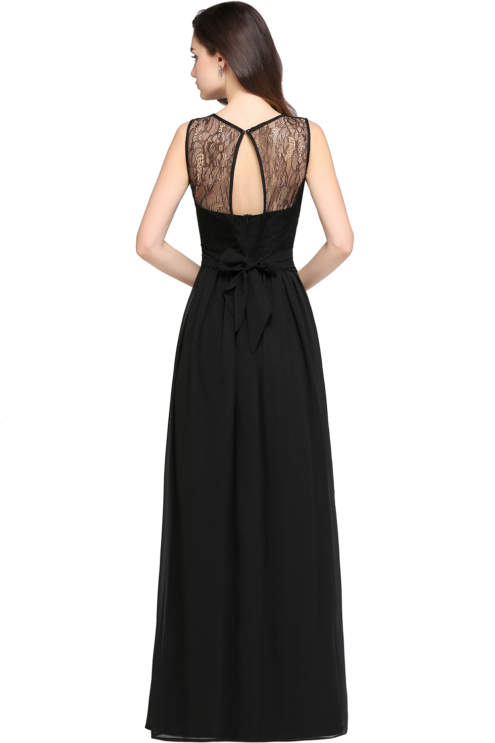 Elegant A-line Floor-length Chiffon Simple Evening Dress Sleeveless-newarrivaldress