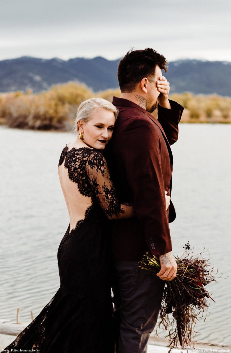 Long Sleeves Mermaid Wedding Gown Backless Lace Bridal Dresses-newarrivaldress