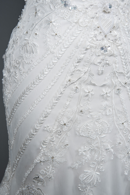 Sleeveless Mermaid Bridal Gown Scoop Neck Floral Lace Appliques Wedding Dress-newarrivaldress