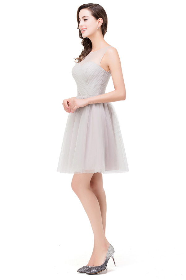 HARLOW | Elegant A-line Crew Mini Silver Bridesmaid Dresses With Ruffle-newarrivaldress
