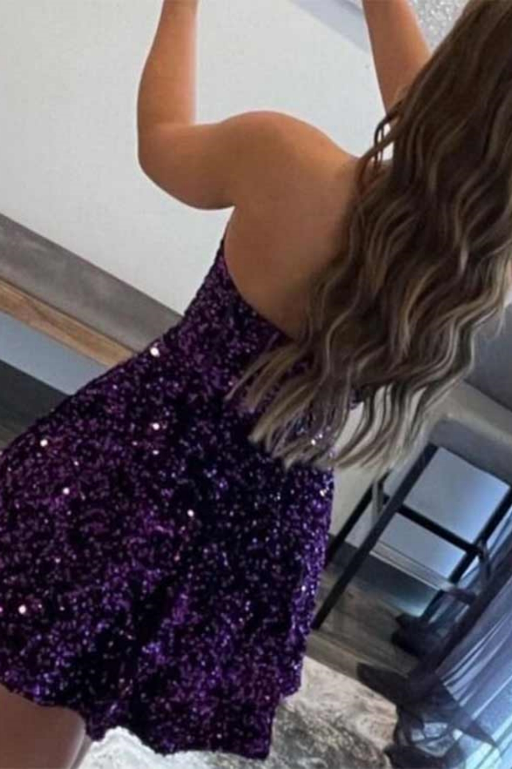 Sequin Short Homecoming Dresses for Teens Sparkly Prom Dress Tight Cocktail Dresses with Pocket-newarrivaldress