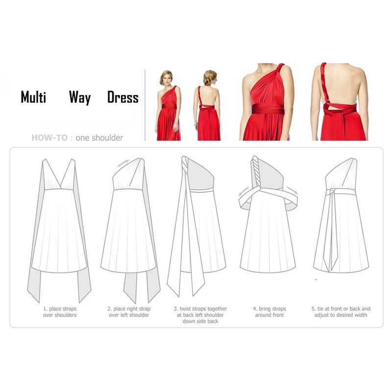 Convertible Dress Bridesmaid Dress Multi-way Twist Wrap Dress-newarrivaldress