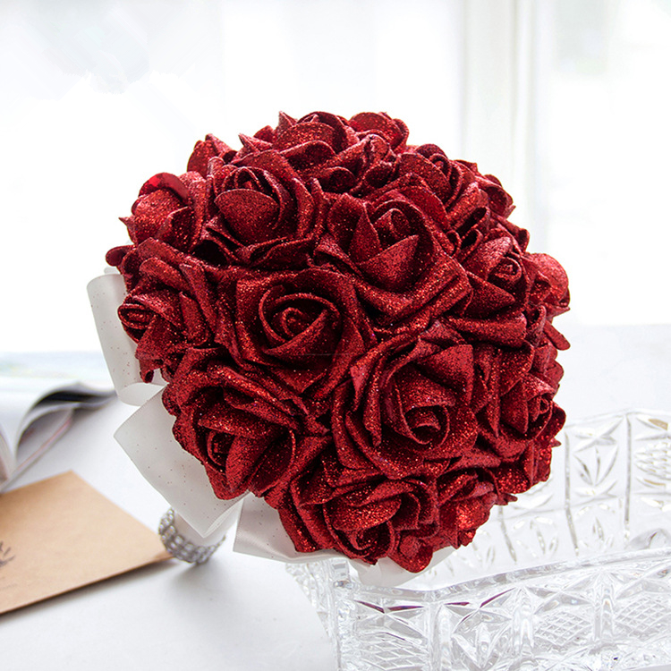 Sparkle Multiple Colors Rose Wedding Bouquet-newarrivaldress