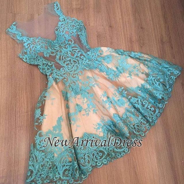 Custom Made A-line Appliques New Arrival Tulle Sleeveless Sexy Short Homecoming Dresses-newarrivaldress