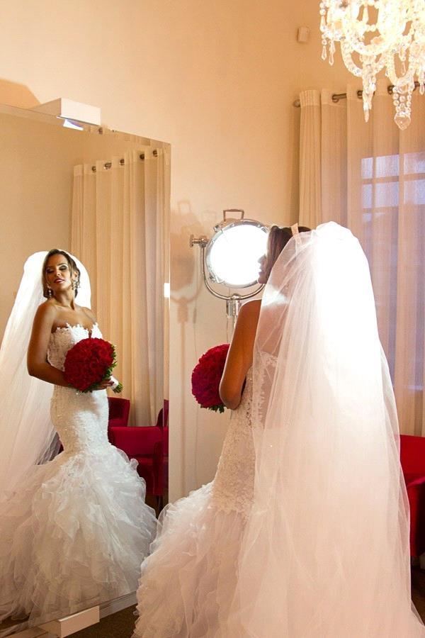 Elegant Strapless Sheath Wedding Dresses Organza Sheer Back Mermaid Bridal Dresses BO7794-newarrivaldress