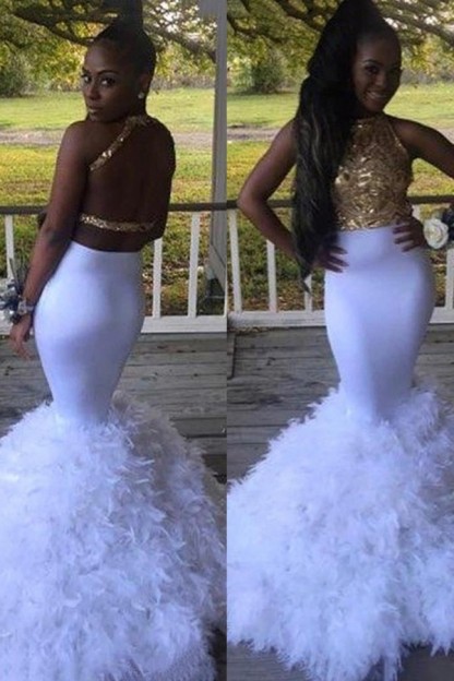 Mermaid Halter Sleeveless Appliques Long Prom Dress-newarrivaldress