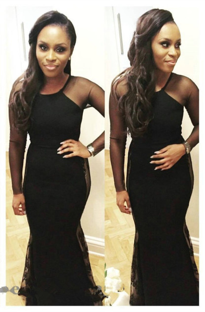 Sexy Black Long Sleeve Mermaid Jewel Prom Dress-newarrivaldress