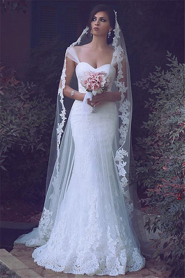 Sexy Mermaid Lace Bridal Gowns Custom Made Long Wedding Dresses-newarrivaldress
