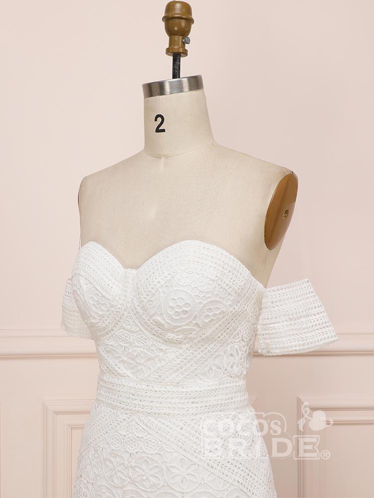 Elegant Sweetheart Lace Mermaid Boho Wedding Dresses Off Shoulder Simple Dress for Bide-newarrivaldress