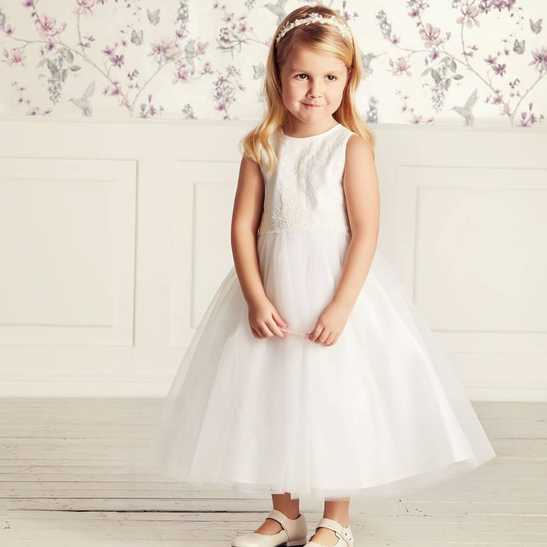 Lovely White Tulle Little Girl Dres for Wedding Sleeveless Jewel Neck Flower Girl Dress-newarrivaldress
