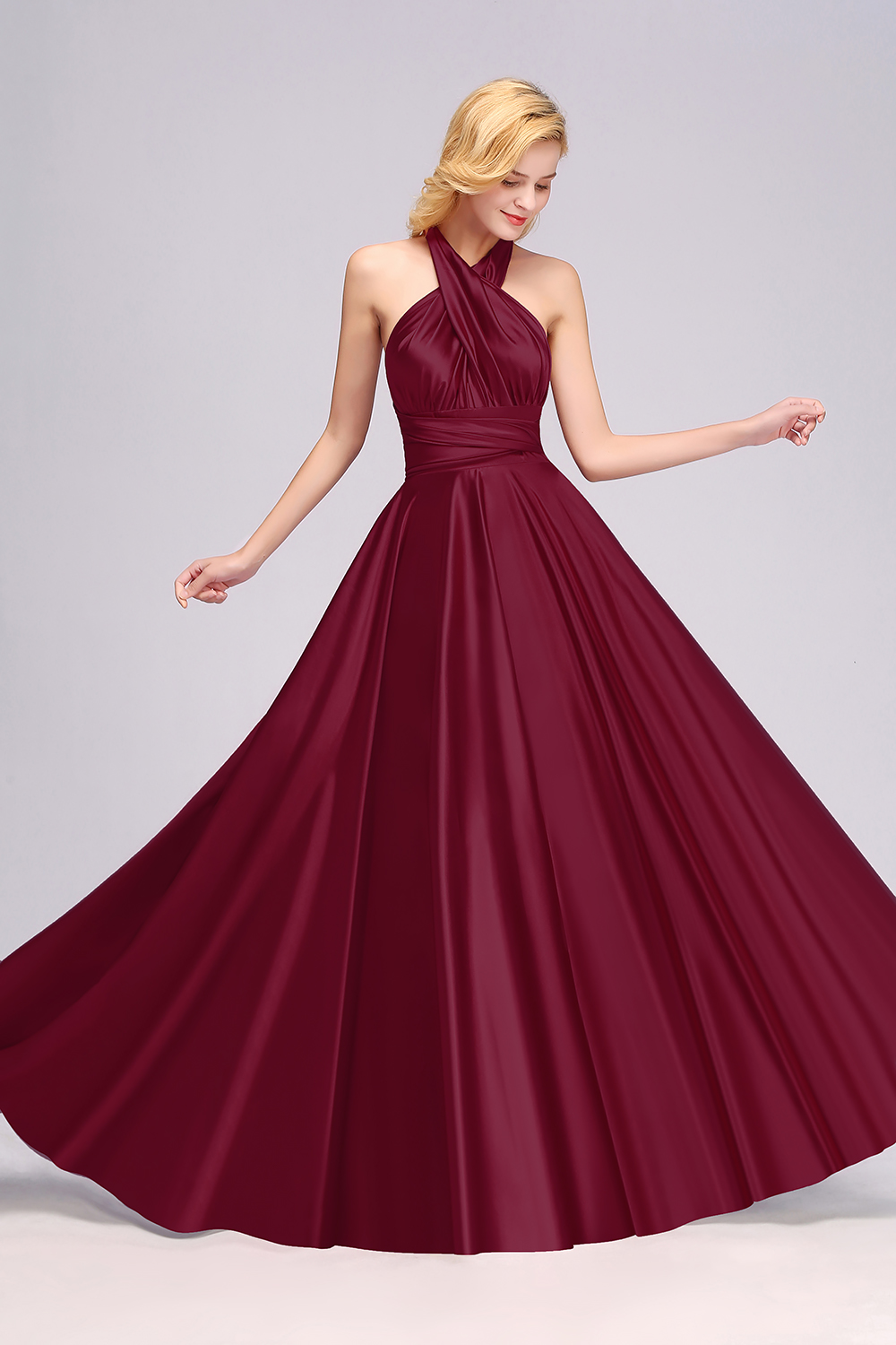 Convertible Dress Bridesmaid Dress Multi-way Twist Wrap Dress-newarrivaldress