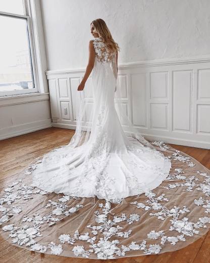 Sleeveless Lace Wedding Dresses Online | Mermaid Bridal Gowns with Long Train-newarrivaldress