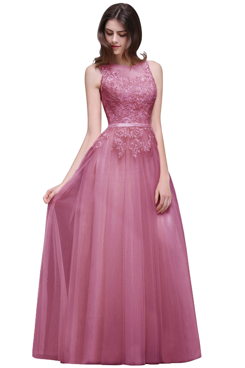 ATHENA | A-line Floor-Length Tulle Prom Dress With Lace-newarrivaldress