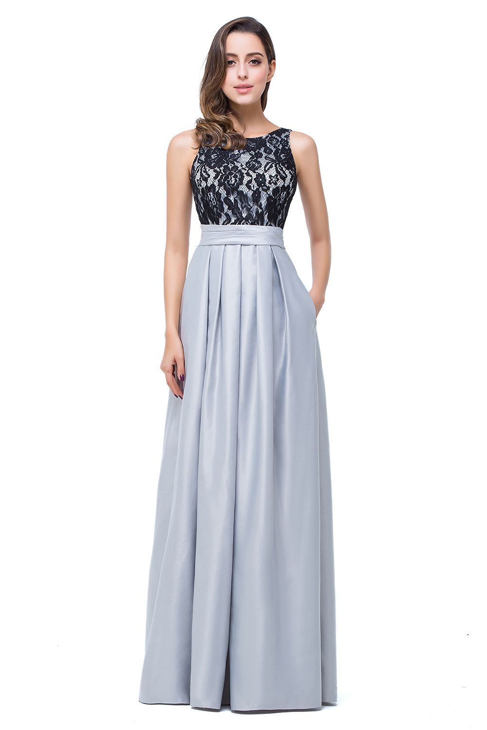 ELLIE | A-line Floor-length Crew Chiffon Lace Bridesmaid Dresses-newarrivaldress