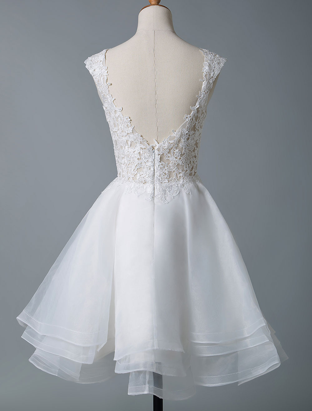 Wedding Dresses 2021 A Line Jewel Neck Sleeveless Natural Waist Tulle Short Bridal Dress-newarrivaldress