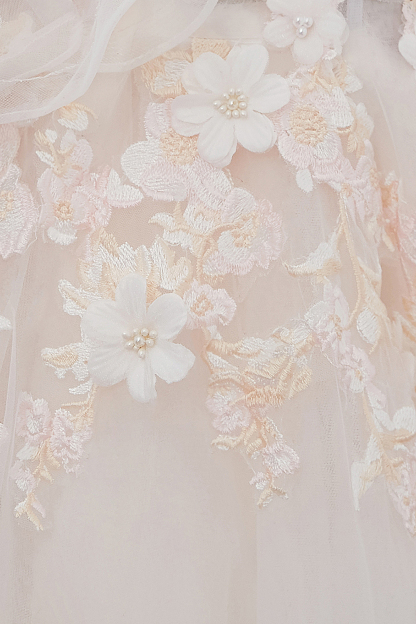 Sexy Off The Shoulder Floor Length Lace Appliques Tulle Ball Gown Wedding Dresses-newarrivaldress