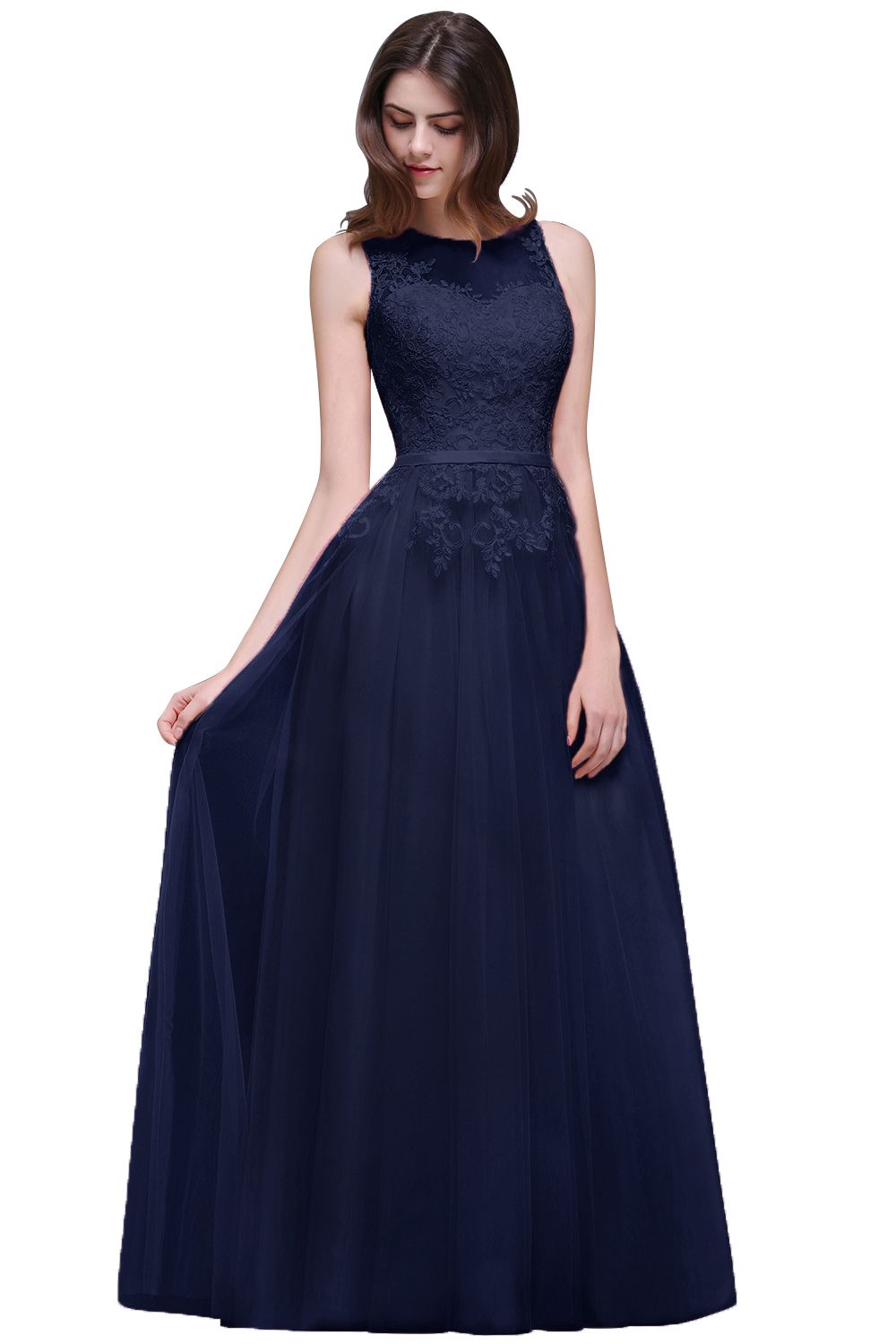 ATHENA | A-line Floor-Length Tulle Prom Dress With Lace-newarrivaldress