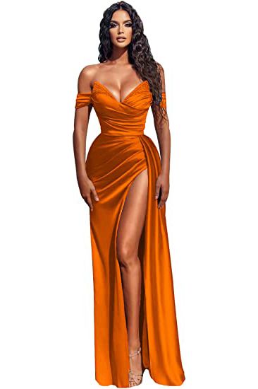 Sexy Off-the-Shoulder Satin Mermaid Prom Dress with Detachable Tail-newarrivaldress