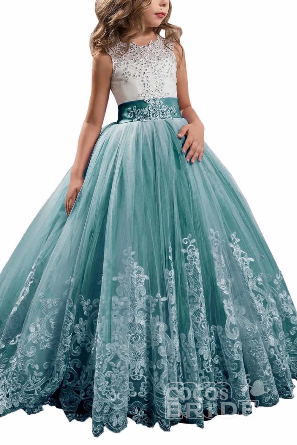Scoop Neck Sleeveless Ball Gown Flower Girls Dress-newarrivaldress