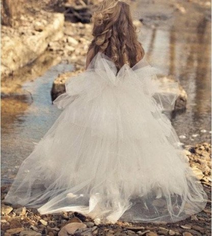 Spaghettis Tulle Feathers Cute Flower Girl Dresses Long Girl's Formal Dresses-newarrivaldress
