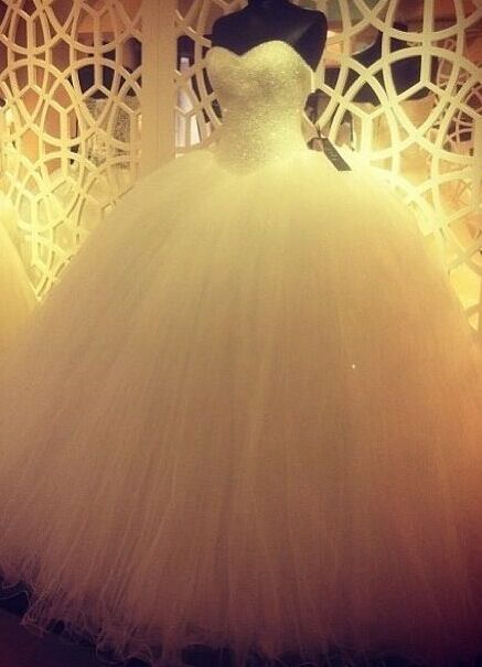 Elegant Sweetheart Tulle Wedding Ball Gowns Beading Sequins Bridal Dresses-newarrivaldress