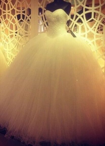 Elegant Sweetheart Tulle Wedding Ball Gowns Beading Sequins Bridal Dresses-newarrivaldress