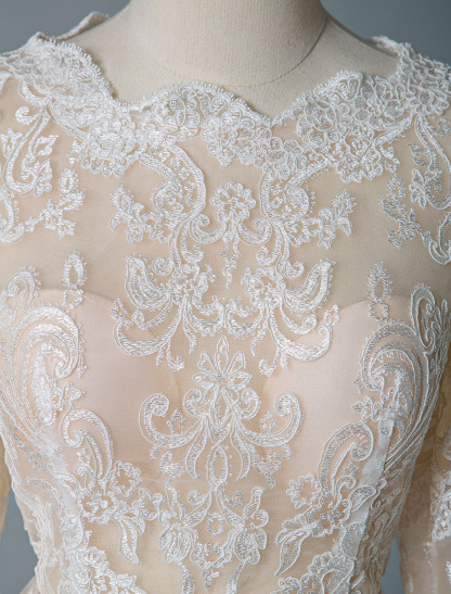 Boho Wedding Dresses 2021 Jewel Neck Long Sleeve A Line Floor Length Chffion Bridal Dress For Beach Wedding-newarrivaldress