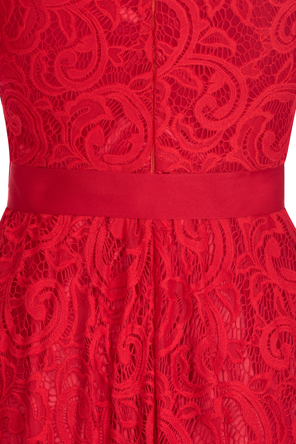 Elegant V-neck Short Sleeves Lace Dresses with Bow Sash-newarrivaldress