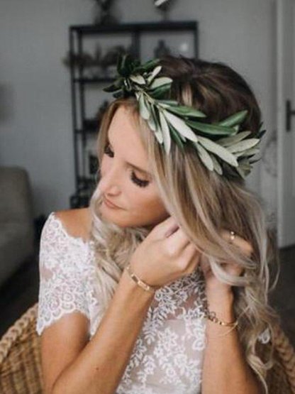 Floor Length Half Sleeve Sexy Lace Bridal Gowns | Tulle Off The Shoulder Wedding Dresses-newarrivaldress