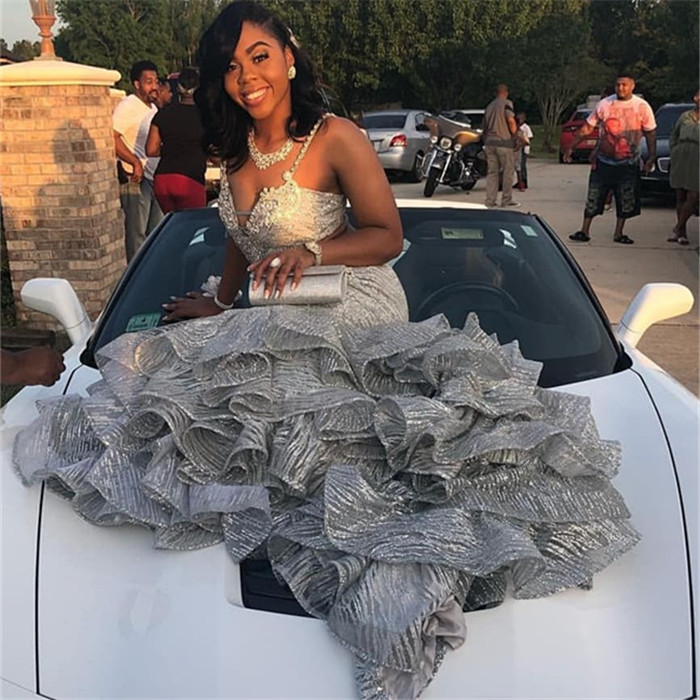 Unique Spaghetti Straps Sleeveless V-Neck Mermaid Prom Dress-newarrivaldress