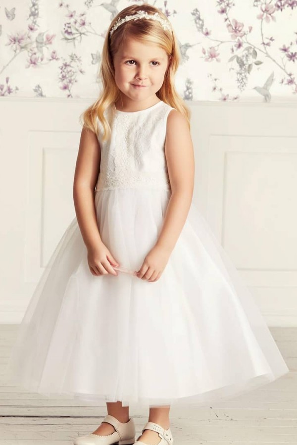 Lovely White Tulle Little Girl Dres for Wedding Sleeveless Jewel Neck Flower Girl Dress-newarrivaldress