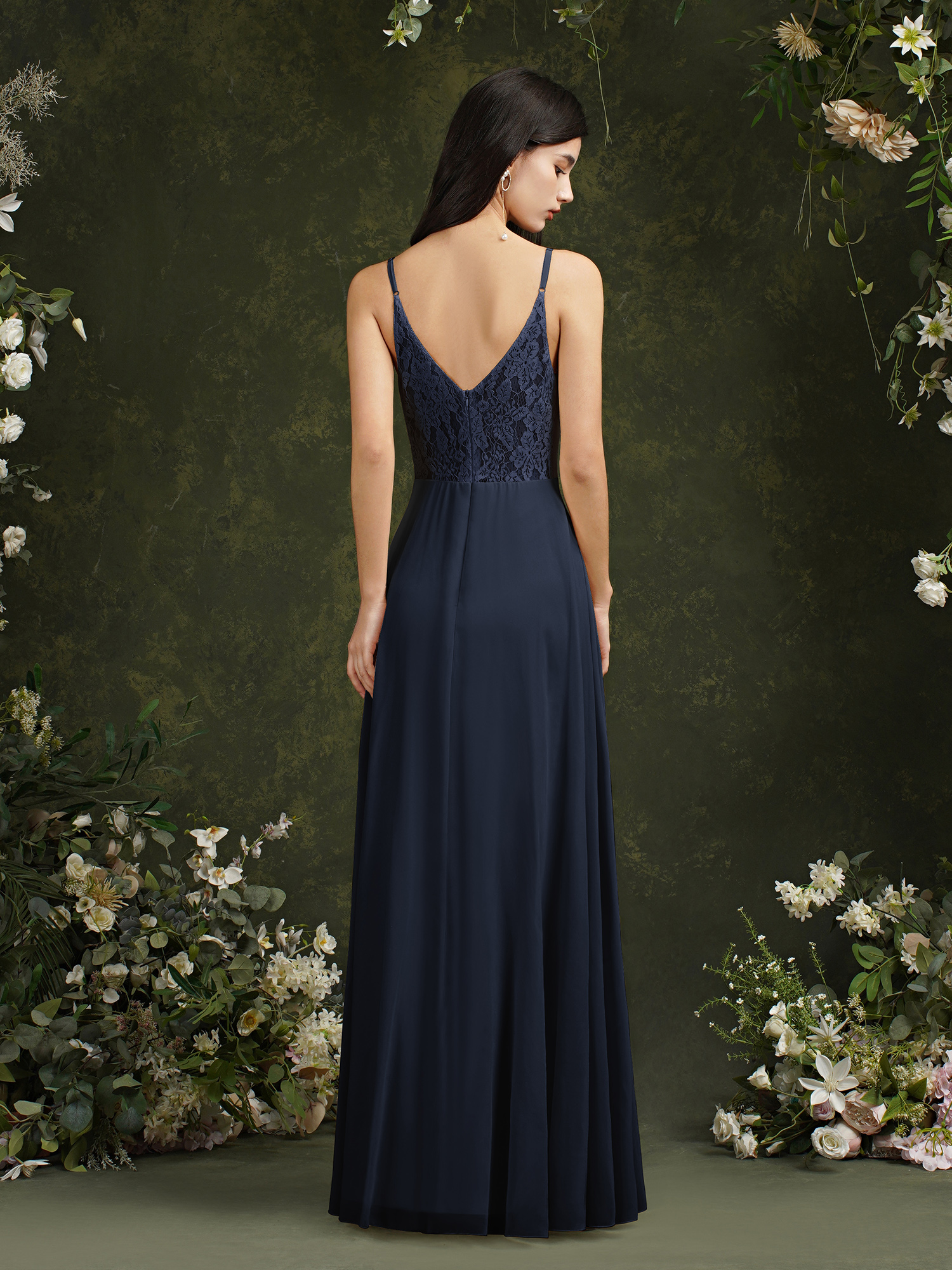 Elegant Sleeveless Aline Bridesmaid Dress V-Neck Long Evening Dress-newarrivaldress