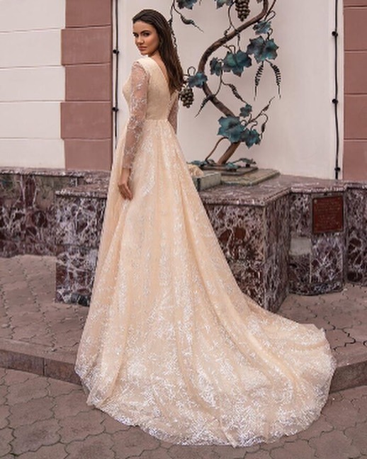 Elegant Long Sleeves Aline Sequins Wedding Party Dress-newarrivaldress