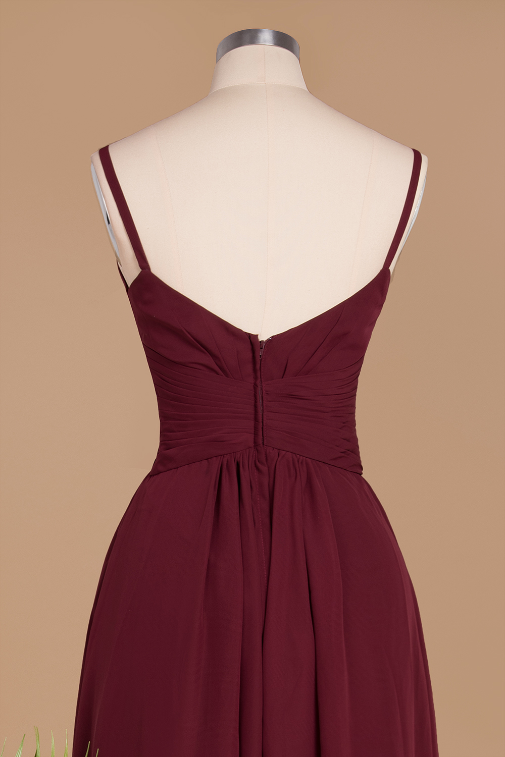Elegant Sleeveless Ruffle Chiffon Bridesmaid Dress Affordable Backless Long Wedding Party Dress-newarrivaldress