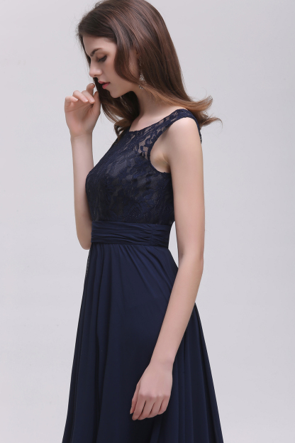 AUDRINA | A-line Scoop Chiffon Prom Dress With Lace-newarrivaldress