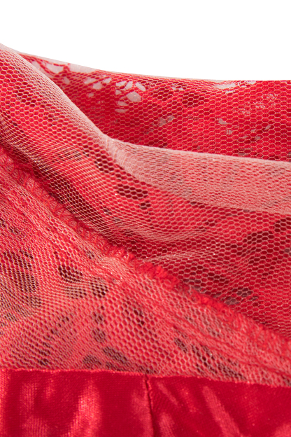 Elegant V-neck Short Sleeves Lace Dresses with Bow Sash-newarrivaldress