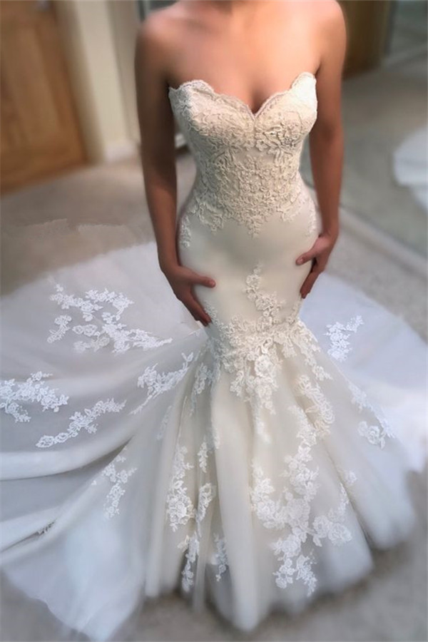 Modest Sweetheart Mermaid Wedding Dresses | Bridal Dress-newarrivaldress