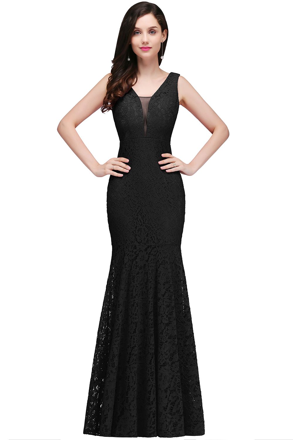 CLARISSA |Mermaid Floor-length Lace Red Prom Dress-newarrivaldress