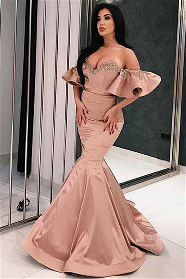 Mermaid Srapless Sweetheart Appliques Long Evening Dress-newarrivaldress