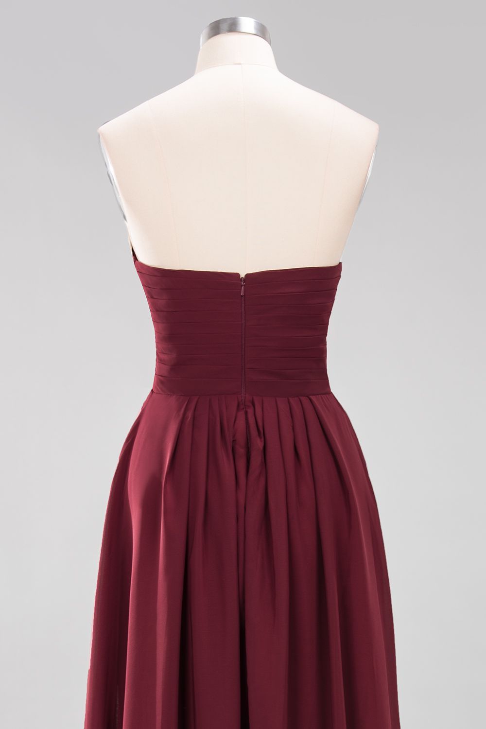 A-line Chiffon Sweetheart Strapless Ruffles Floor-length Bridesmaid Dress-newarrivaldress