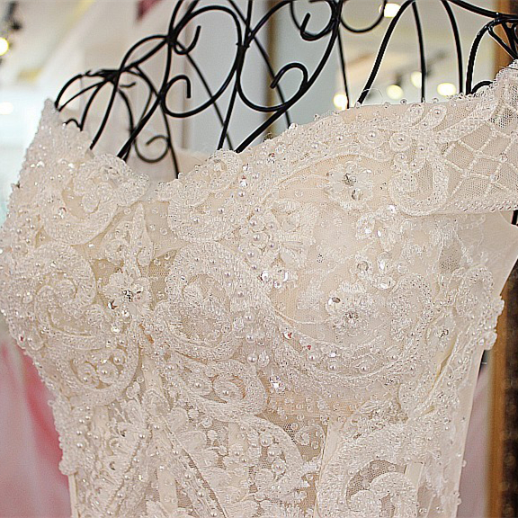 Ball Gown Off-The-Shoulder Court Train Floor-Length Applique Evening Dresses-newarrivaldress